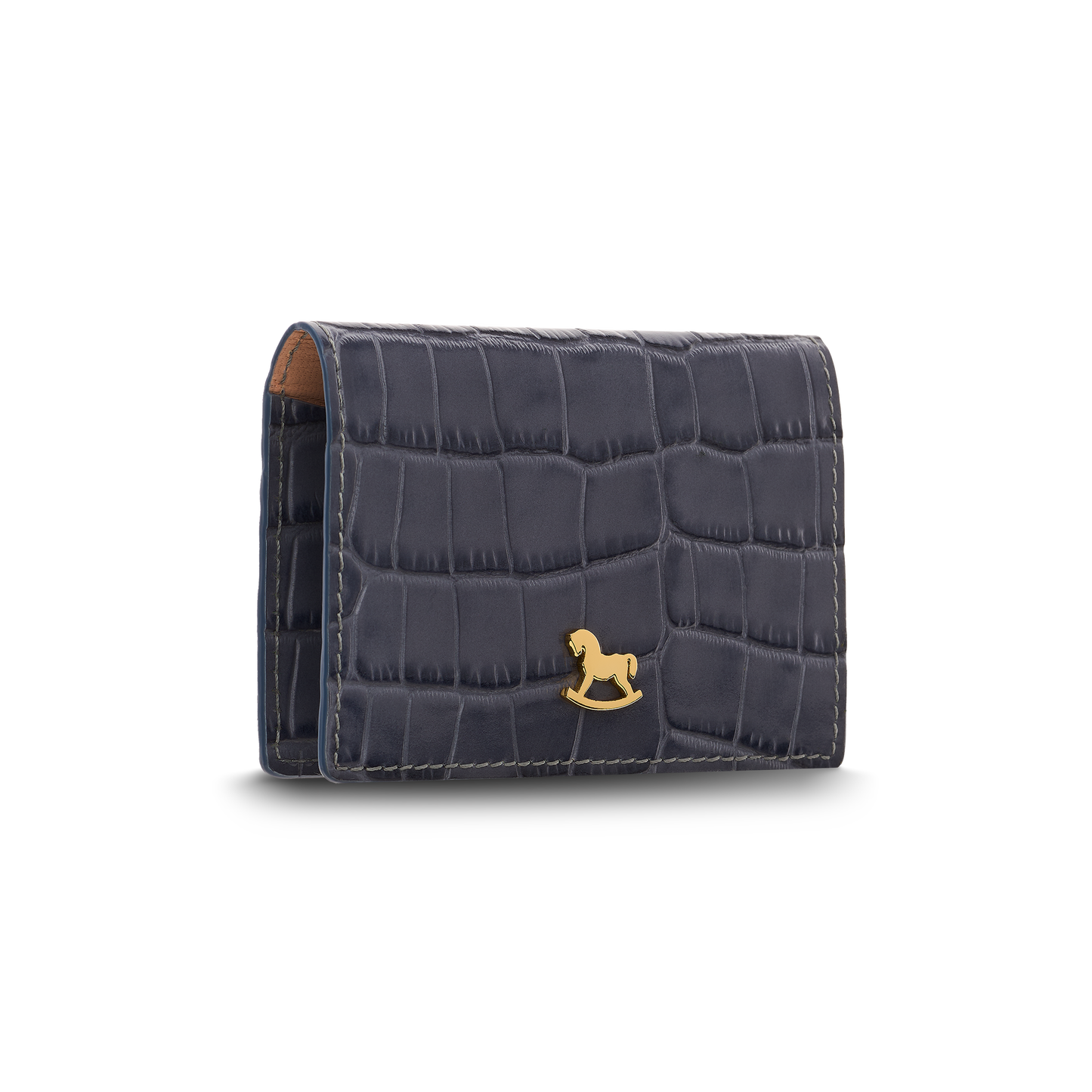 Leather cardholder with iconic rocking horse