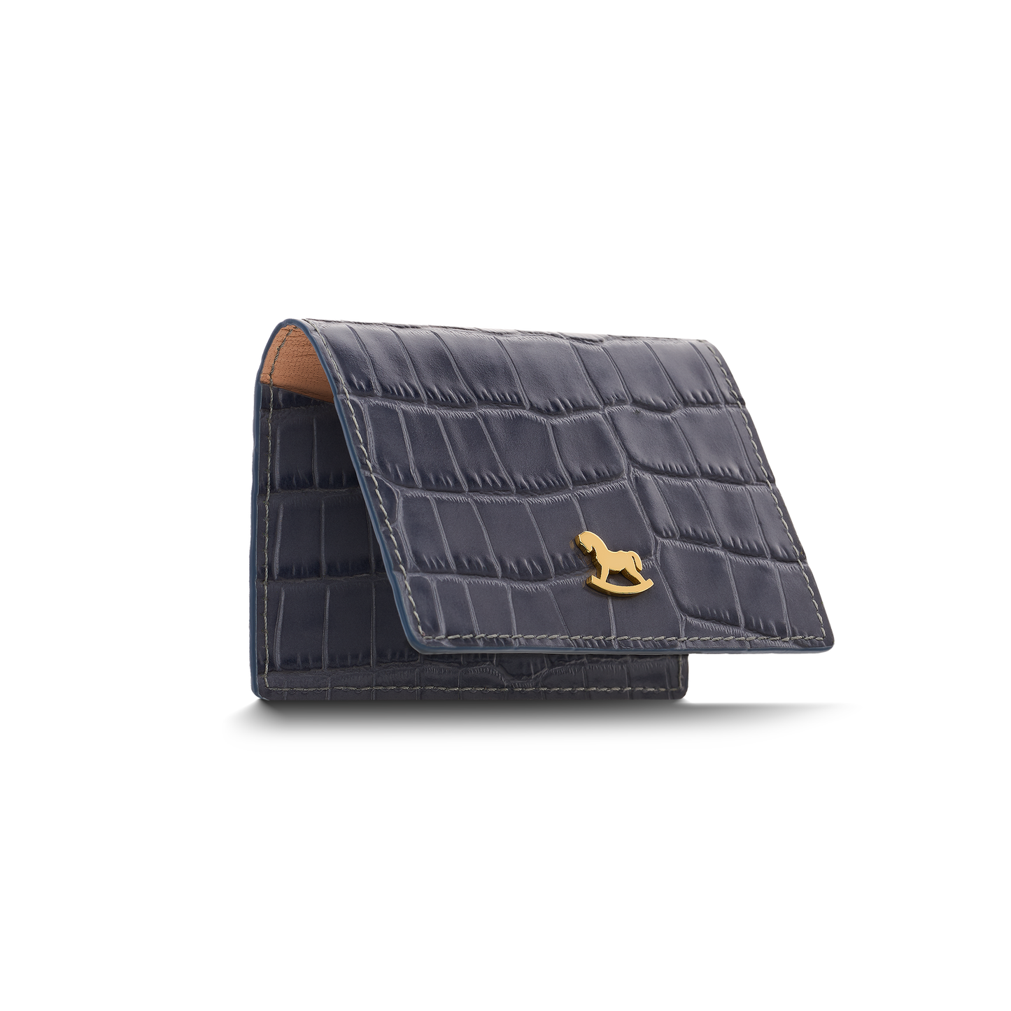 Leather cardholder with iconic rocking horse