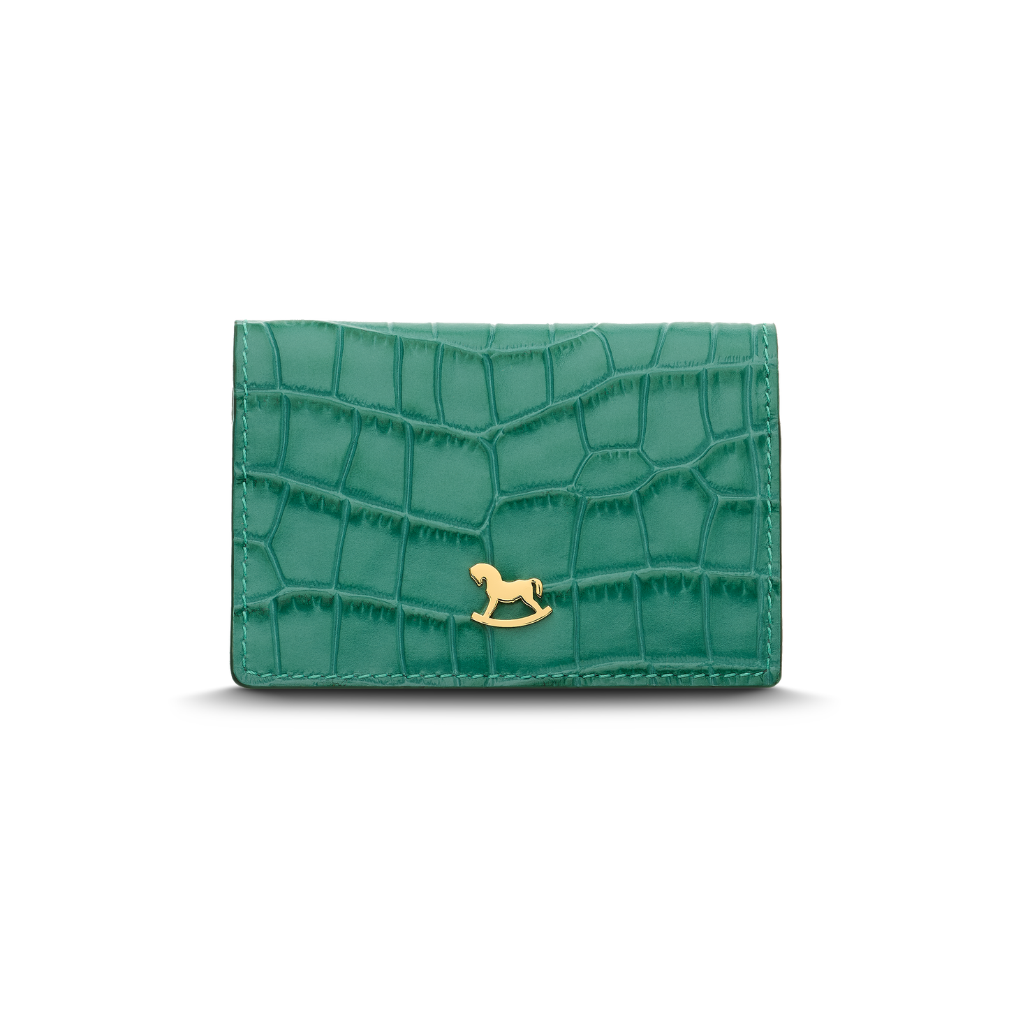 Leather cardholder with iconic rocking horse