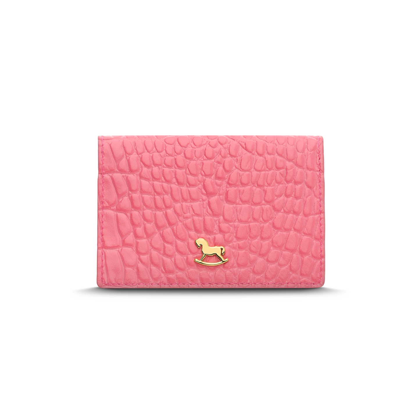 Leather cardholder with iconic rocking horse