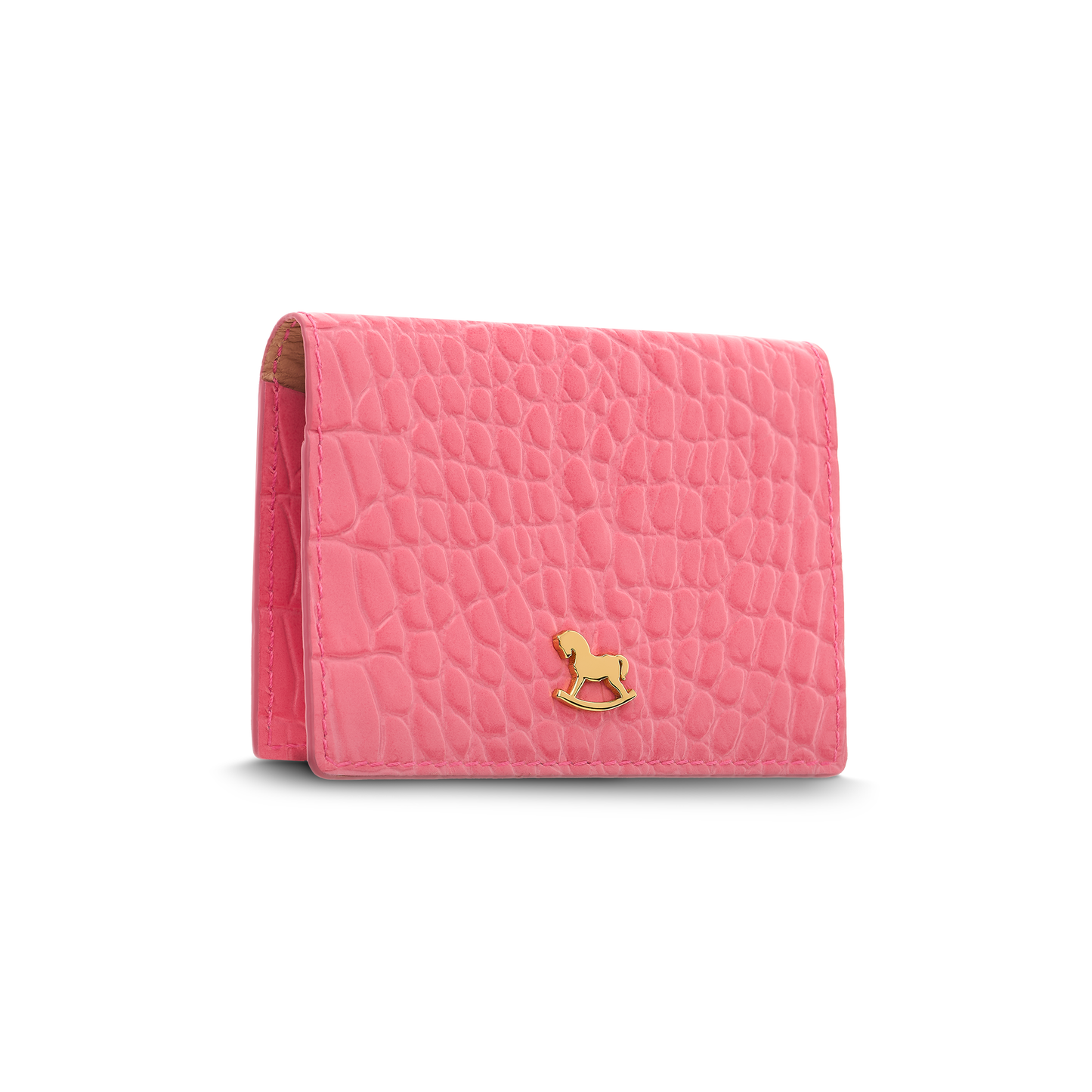 Leather cardholder with iconic rocking horse