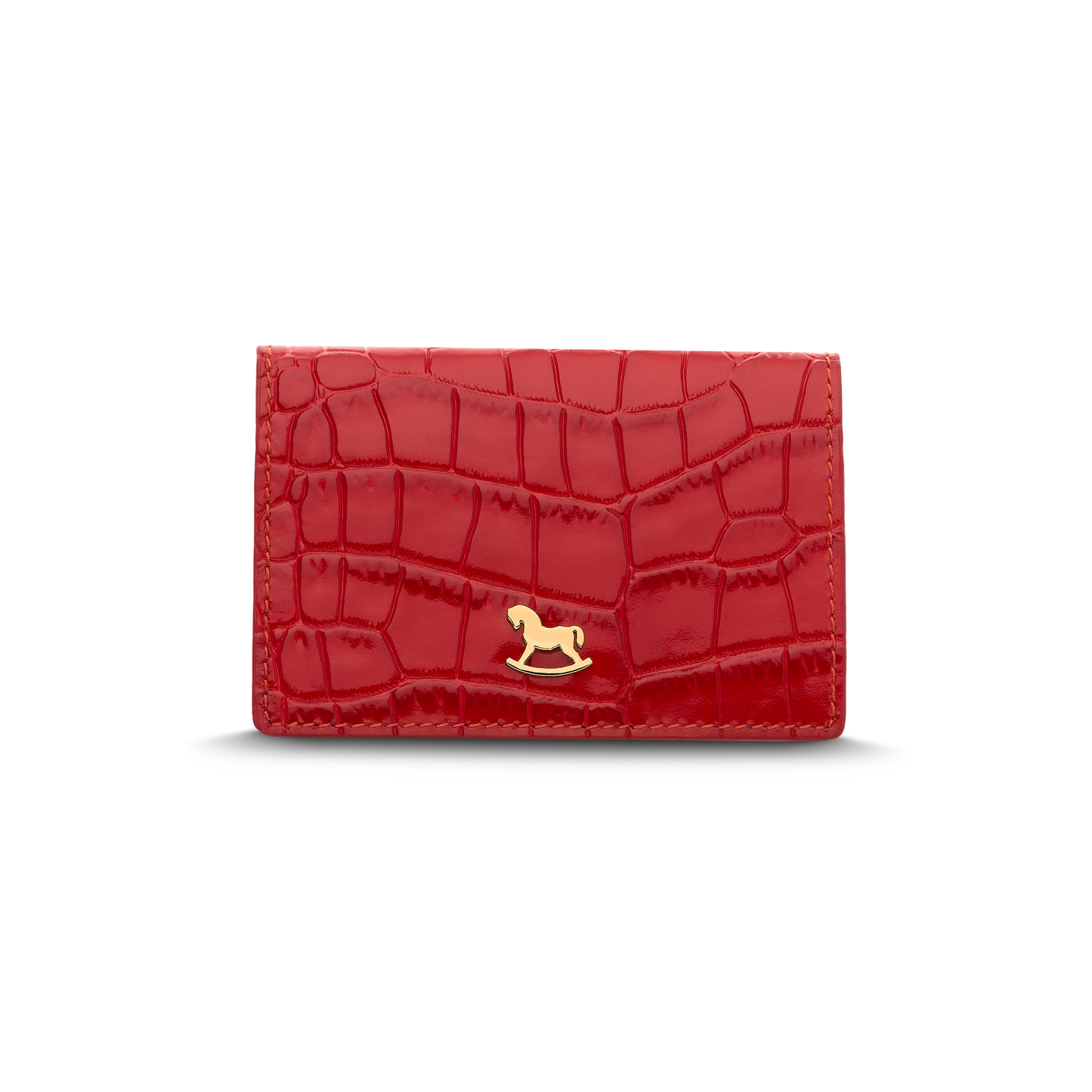 Leather cardholder with iconic rocking horse