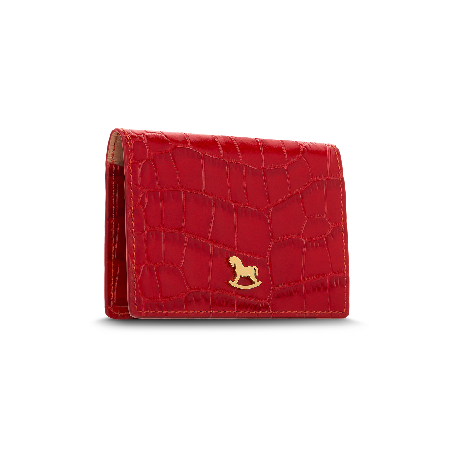Leather cardholder with iconic rocking horse