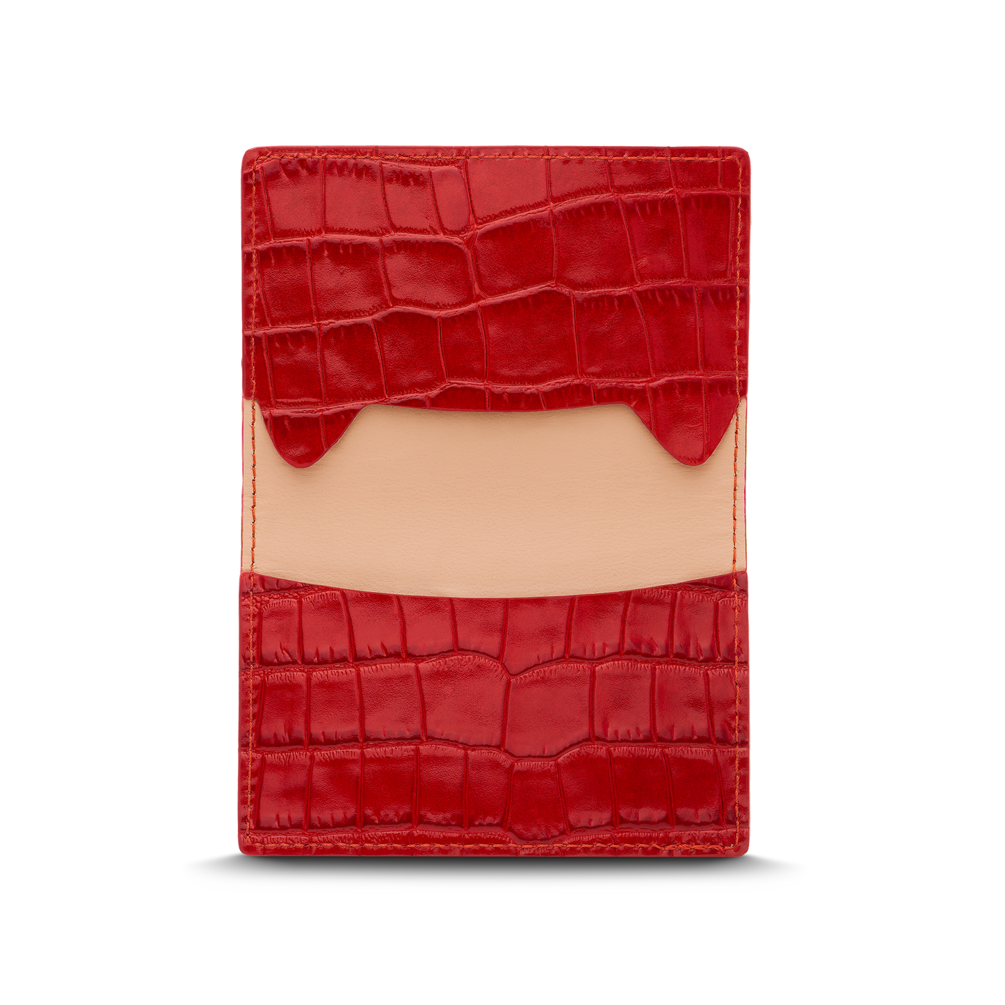 Leather cardholder with iconic rocking horse