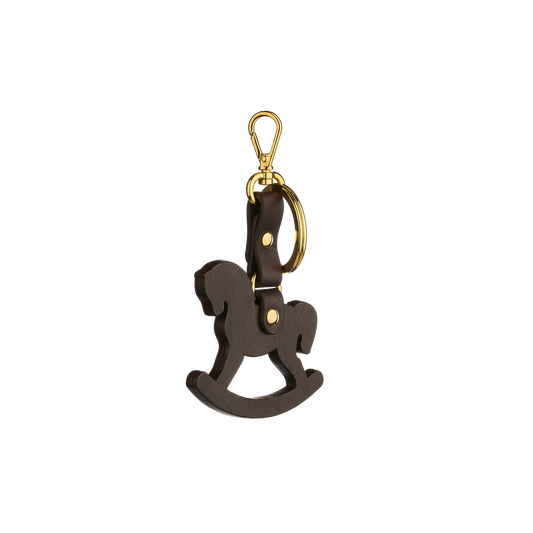 Leather keychain in Ulyana Sergeenko’s iconic rocking horse shape