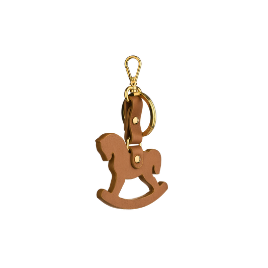 Leather keychain in Ulyana Sergeenko’s iconic rocking horse shape