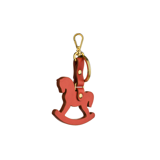 Leather keychain in Ulyana Sergeenko’s iconic rocking horse shape