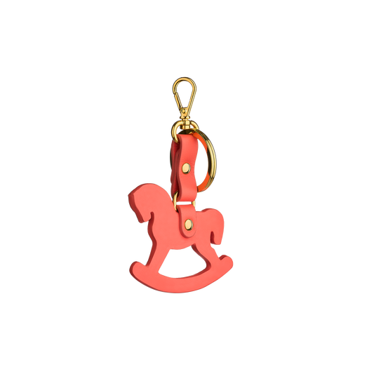Leather keychain in Ulyana Sergeenko’s iconic rocking horse shape