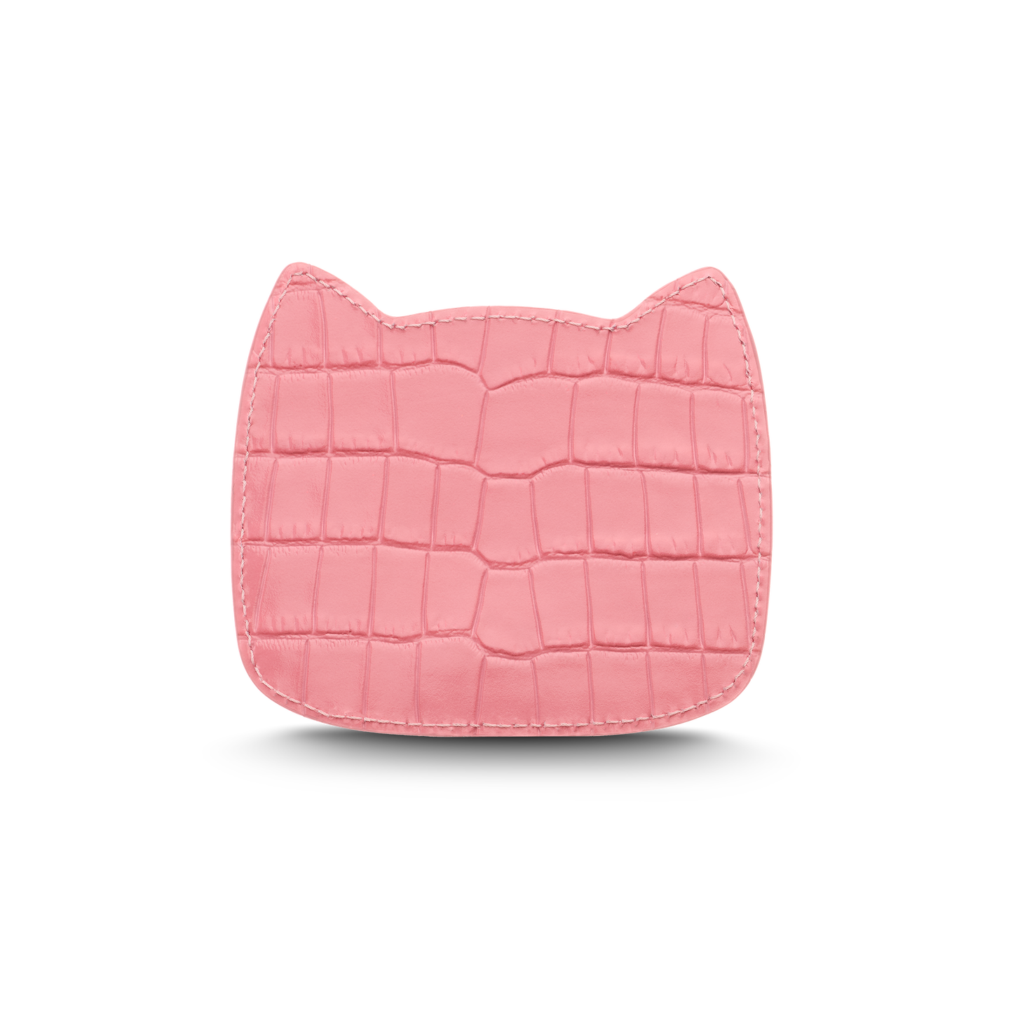 Cat-shaped leather cardholder with signature “U.S.” initials