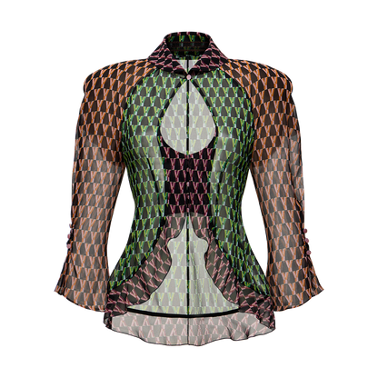 Silk blouse with a signature print