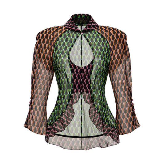 Silk blouse with a signature print