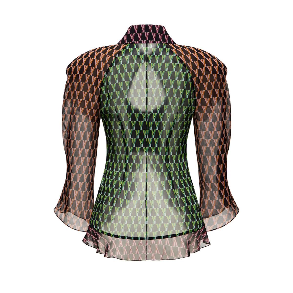 Silk blouse with a signature print