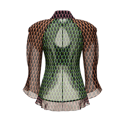 Silk blouse with a signature print