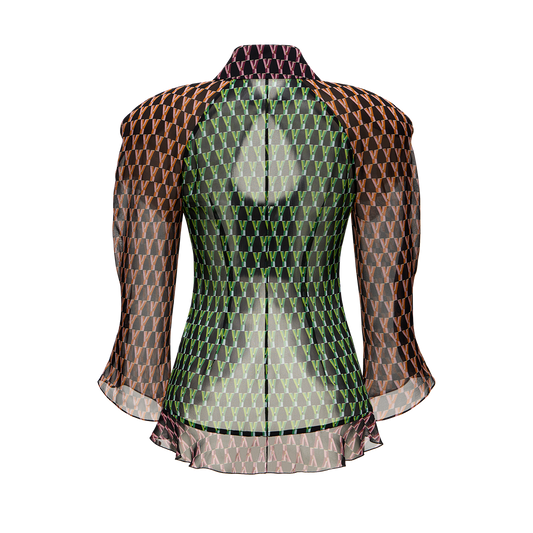 Silk blouse with a signature print