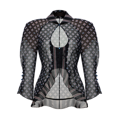 Silk blouse with a signature print
