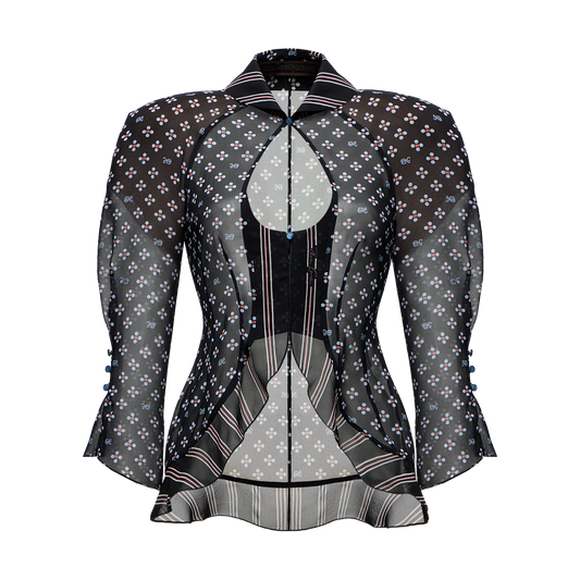 Silk blouse with a signature print