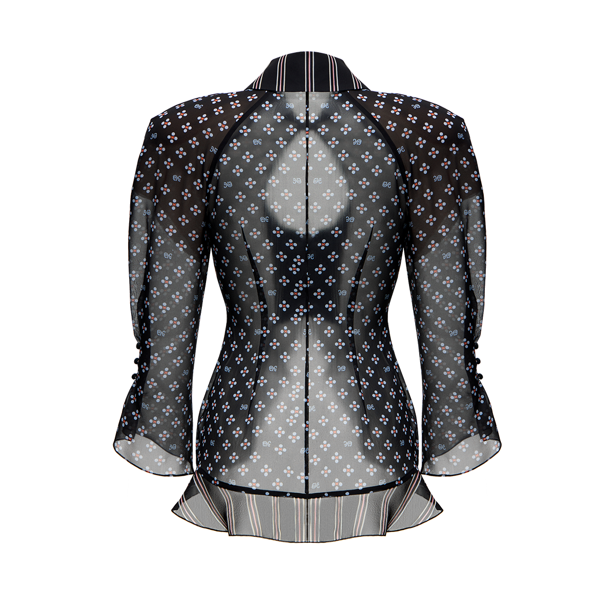 Silk blouse with a signature print