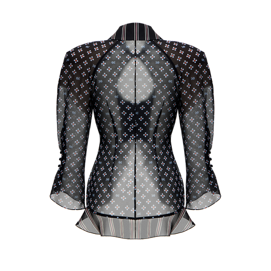 Silk blouse with a signature print