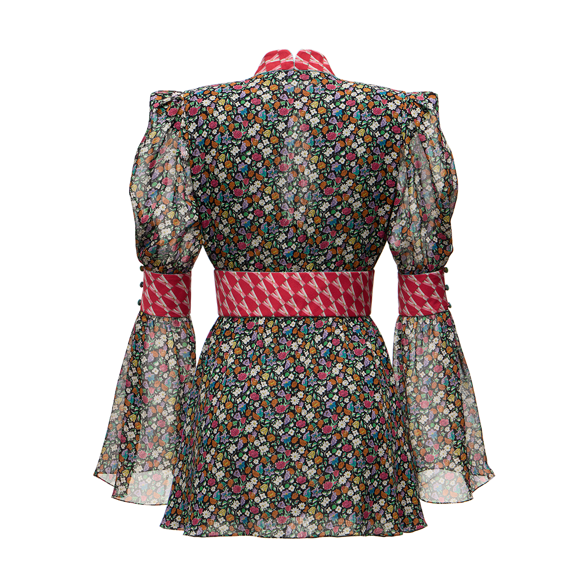 Silk chiffon dress with a signature print