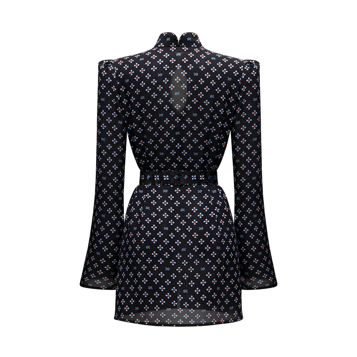 Silk georgette dress with a signature print