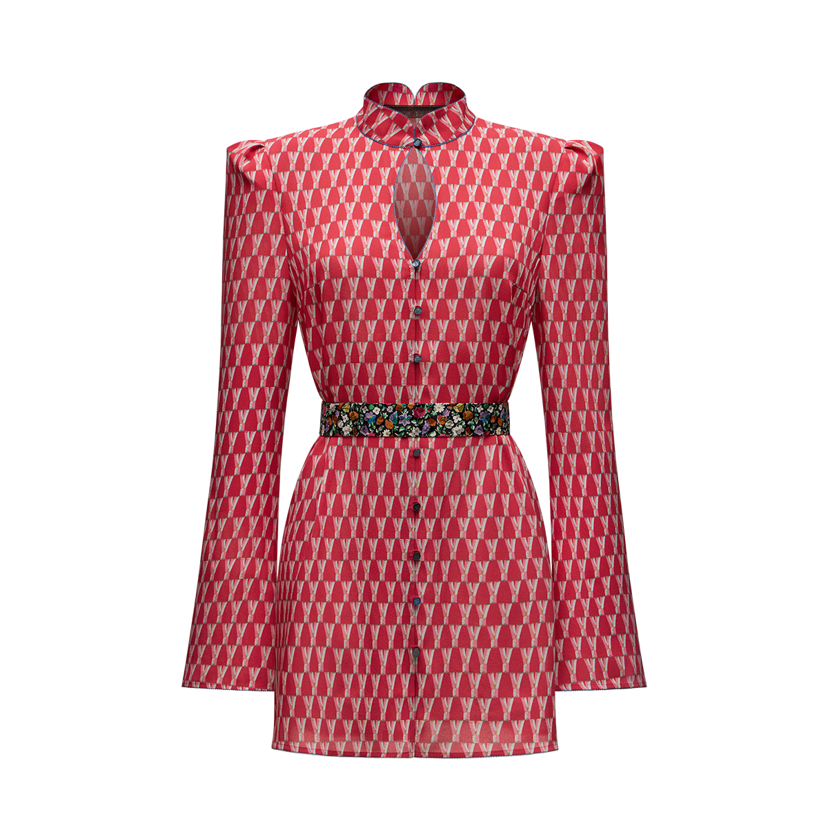 Silk georgette dress with a signature print