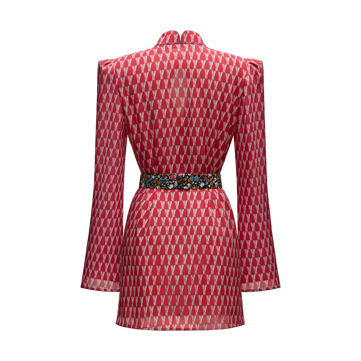 Silk georgette dress with a signature print