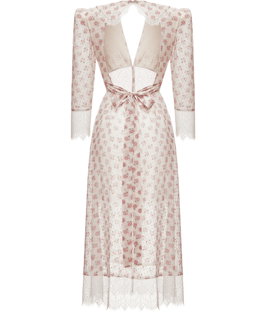 Silk dress with signature floral print
