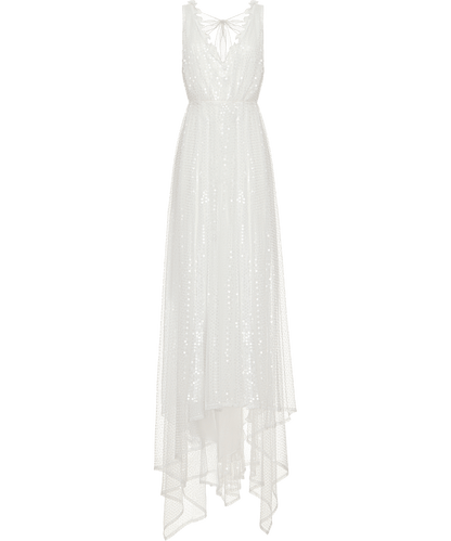 Maxi dress embroidered with sequins