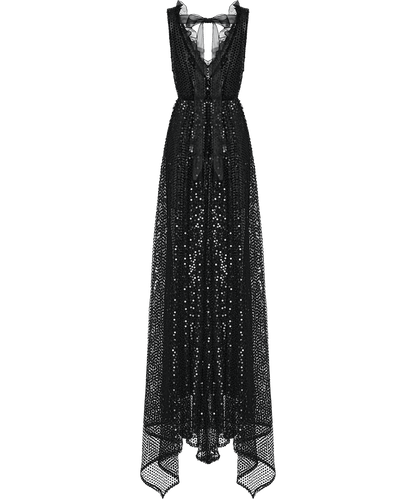 Maxi dress embroidered with sequins