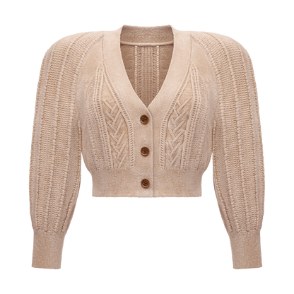 Cardigan with voluminous shoulders