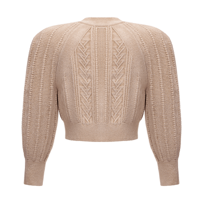 Cardigan with voluminous shoulders