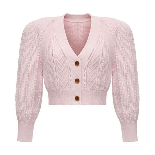 Cardigan with voluminous shoulders