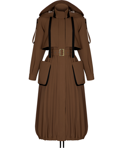 Trench coat with a hood