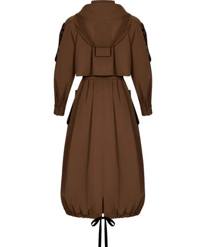 Trench coat with a hood