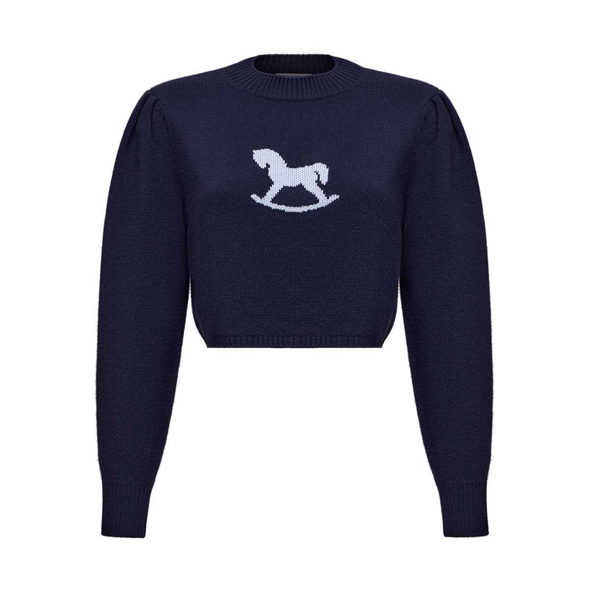 Cropped cashmere jumper with a signature symbol