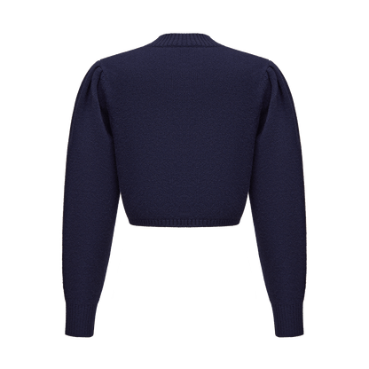Cropped cashmere jumper with a signature symbol