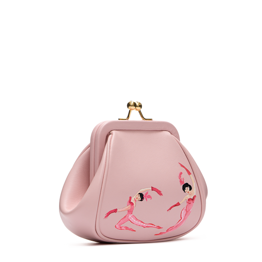 Leather mini bag with a signature print