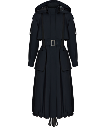 Trench coat with a hood