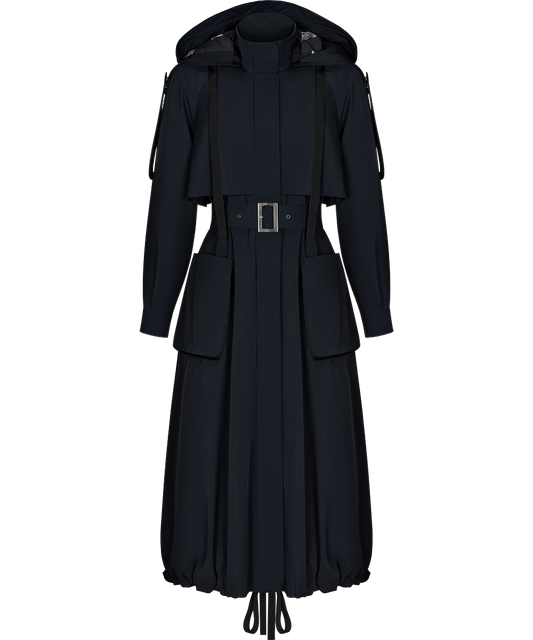 Trench coat with a hood