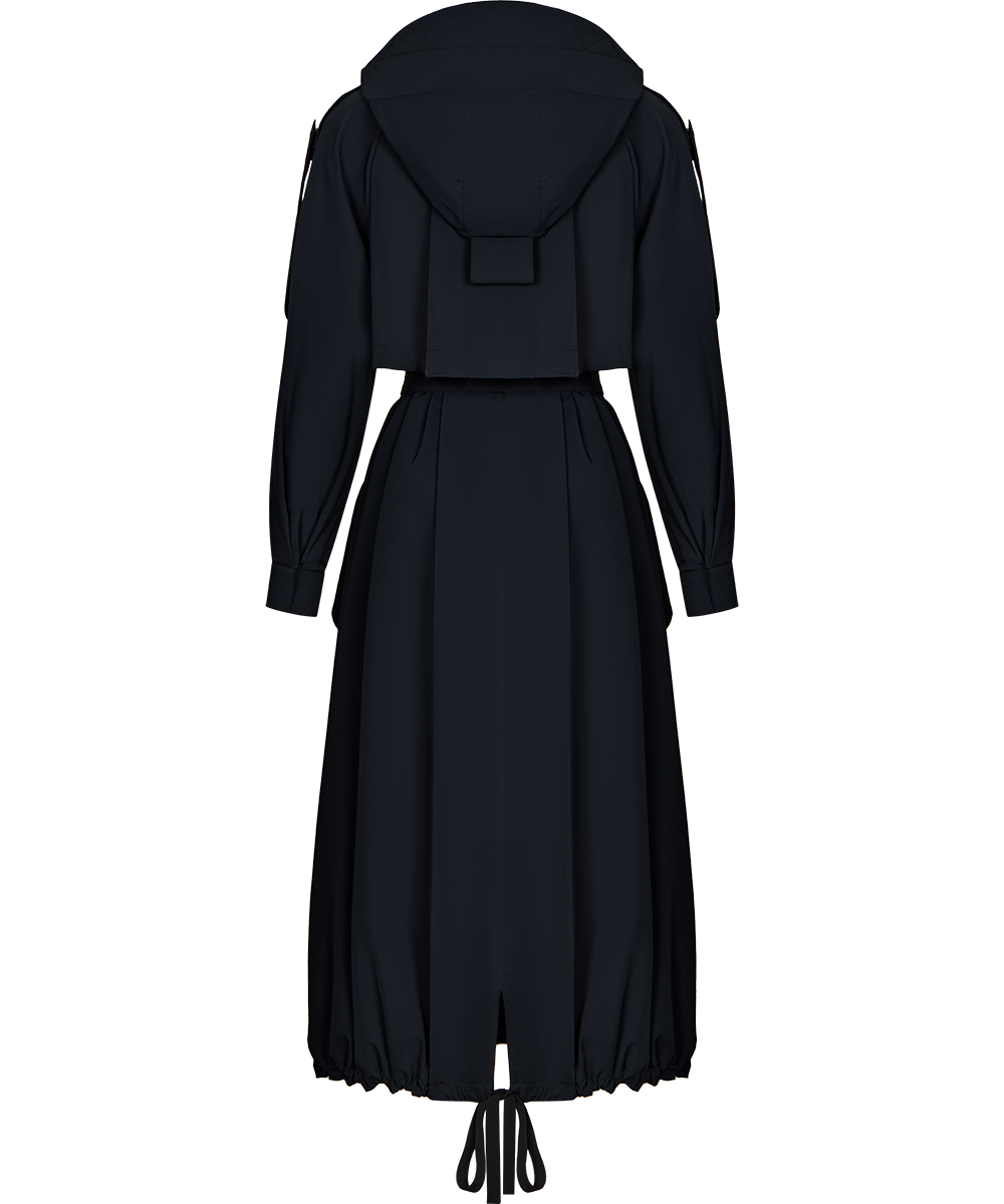 Trench coat with a hood