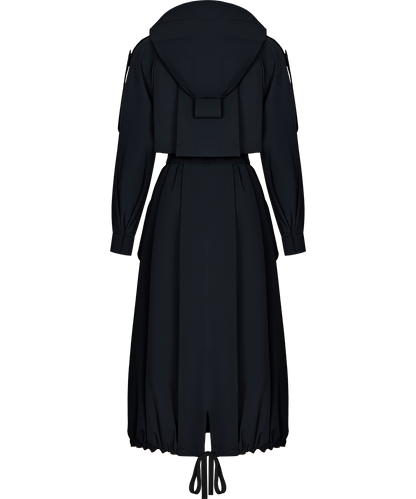 Trench coat with a hood