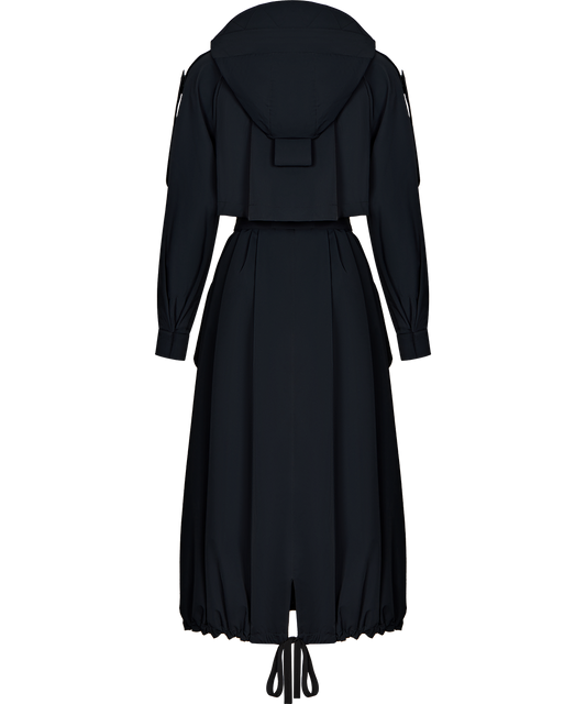 Trench coat with a hood