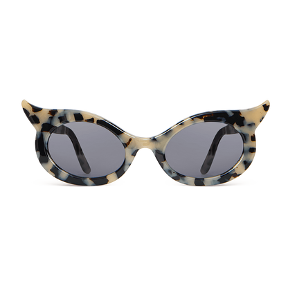 Sunglasses with upswept corners
