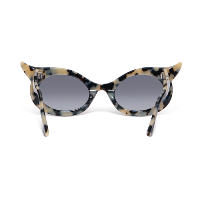 Sunglasses with upswept corners