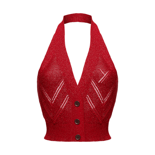 Knitted open-back top