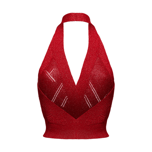 Knitted open-back top