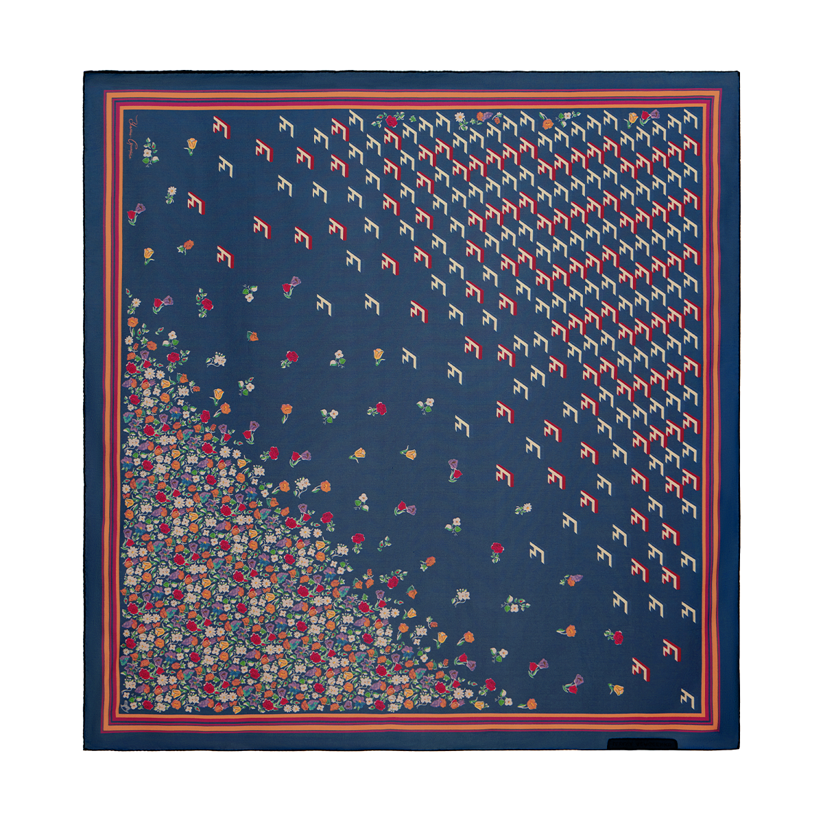 Silk scarf with signature floral print