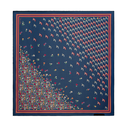Silk scarf with signature floral print