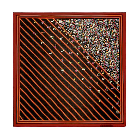 Silk scarf with signature floral print