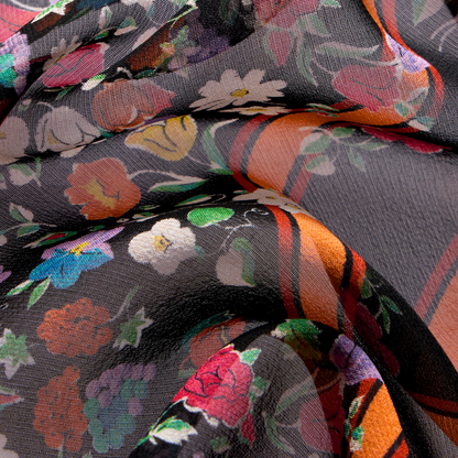 Silk scarf with signature floral print